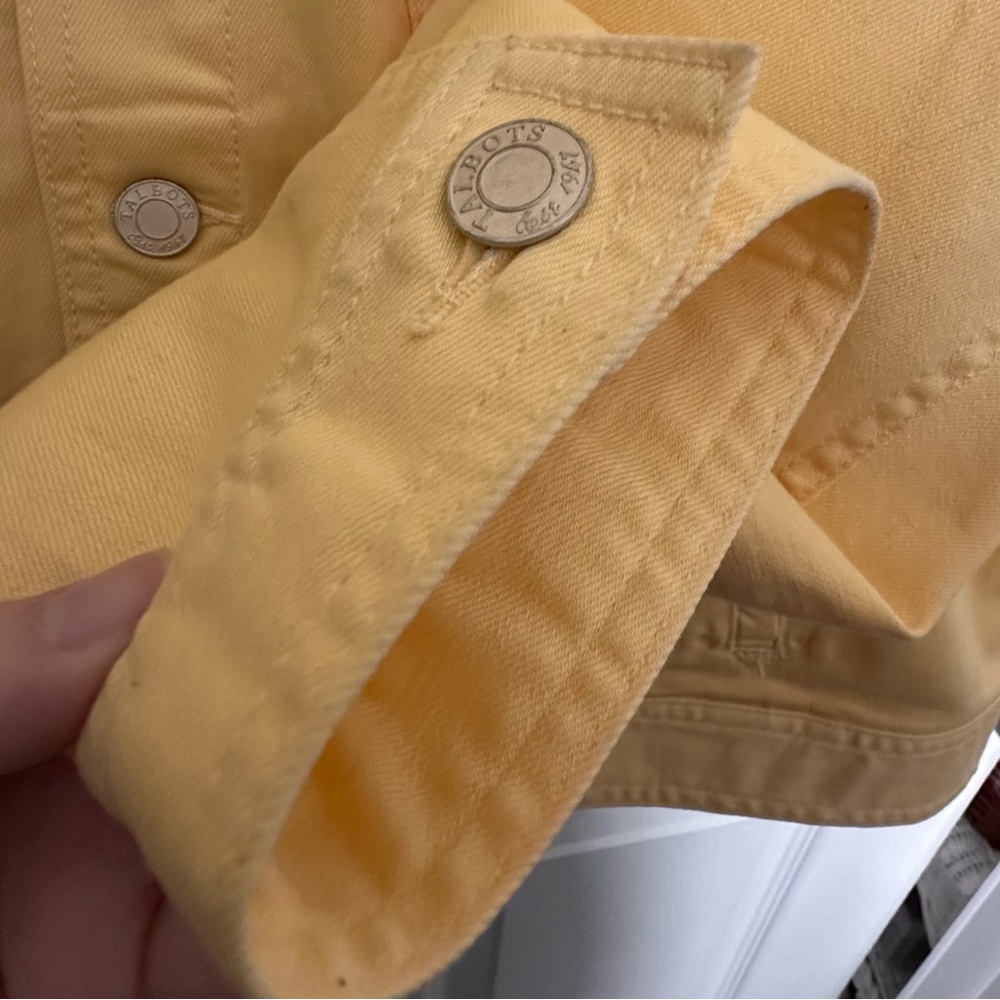 Women's Talbots Butter Yellow Denim Jacket EUC Sz:XL - Picture 7 of 9